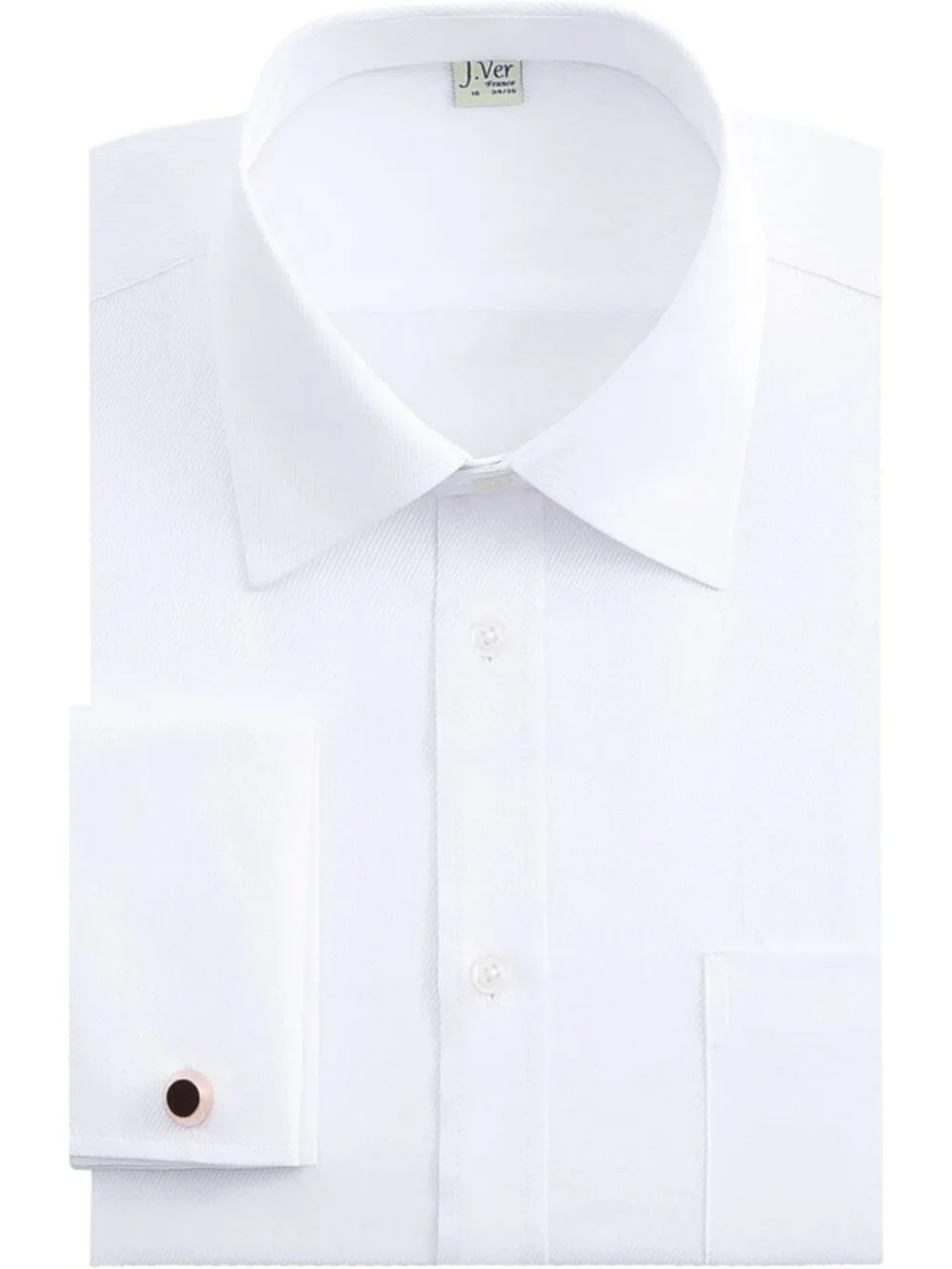 Stylish Men's French Cuff Dress Shirt - Regular Fit, Long Sleeve, Spread Collar
